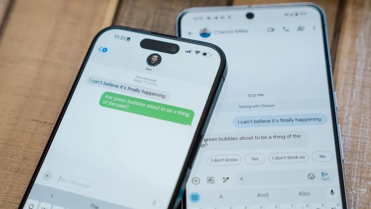 Поддержка RCS в Сообщениях на iPhone. Apple внедряет RCS в iMessage по требованию КНР. Фото: 9To5Google. Фото.