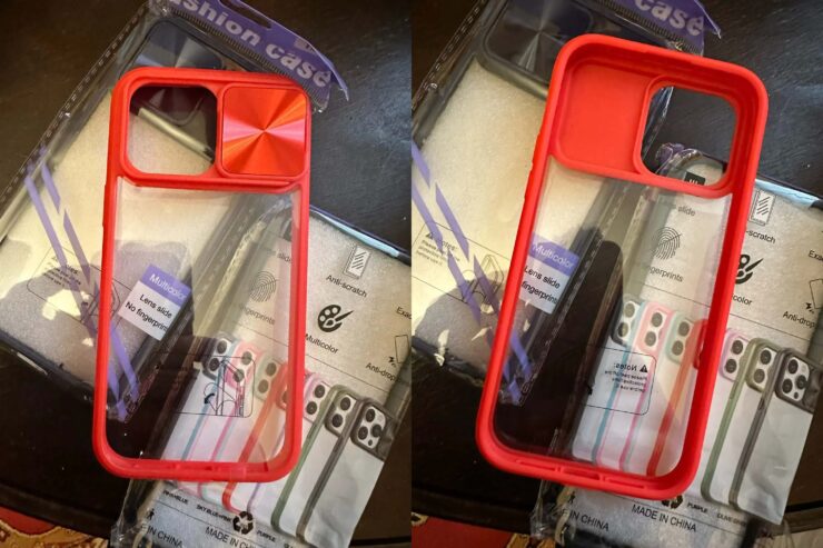 Чехол на Айфон с защитой камеры. Вам надо только выбрать цвет шторки и боковых граней. Изображение: aliexpress.ru. Фото.