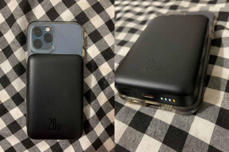 Внешний аккумулятор с MagSafe. Если нужна быстрая зарядка, то придется воспользоваться кабелем. Изображение: aliexpress.ru. Фото.