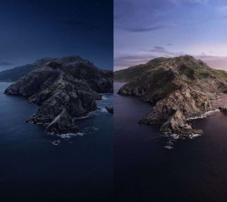 Обои на Айфон высокого качества. Из macOS Catalina получилось взять классную скалу. Фото.