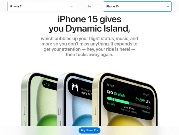 Чим гарний Айфон 15. Шкода, що компанія ніяк інакше не виділила переваги Dynamic Island перед старим чубчиком. Знімок.