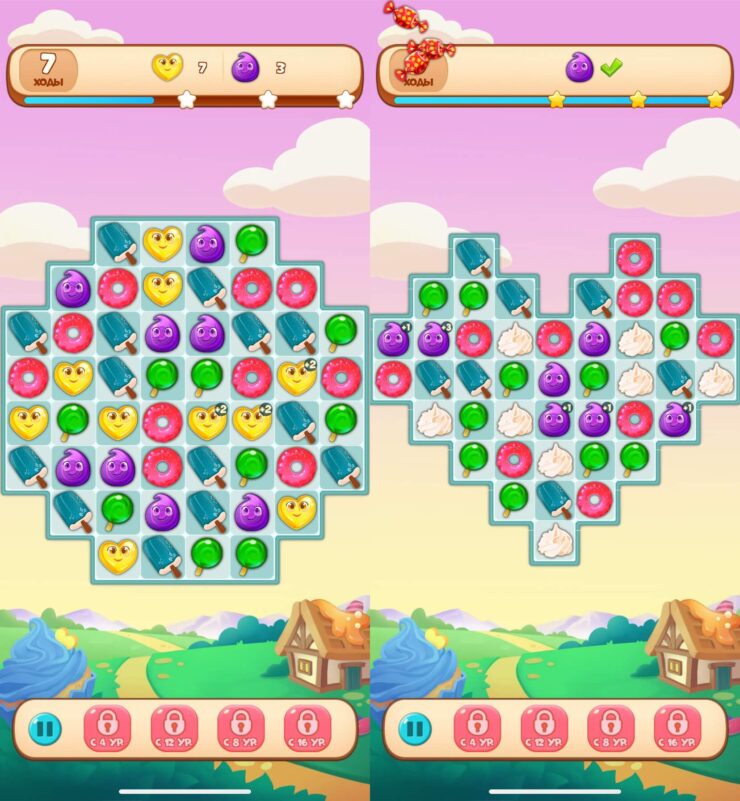 Candy Valley — три в ряд бесплатно. Здесь совмещать придется кондитерские изделия. Фото.