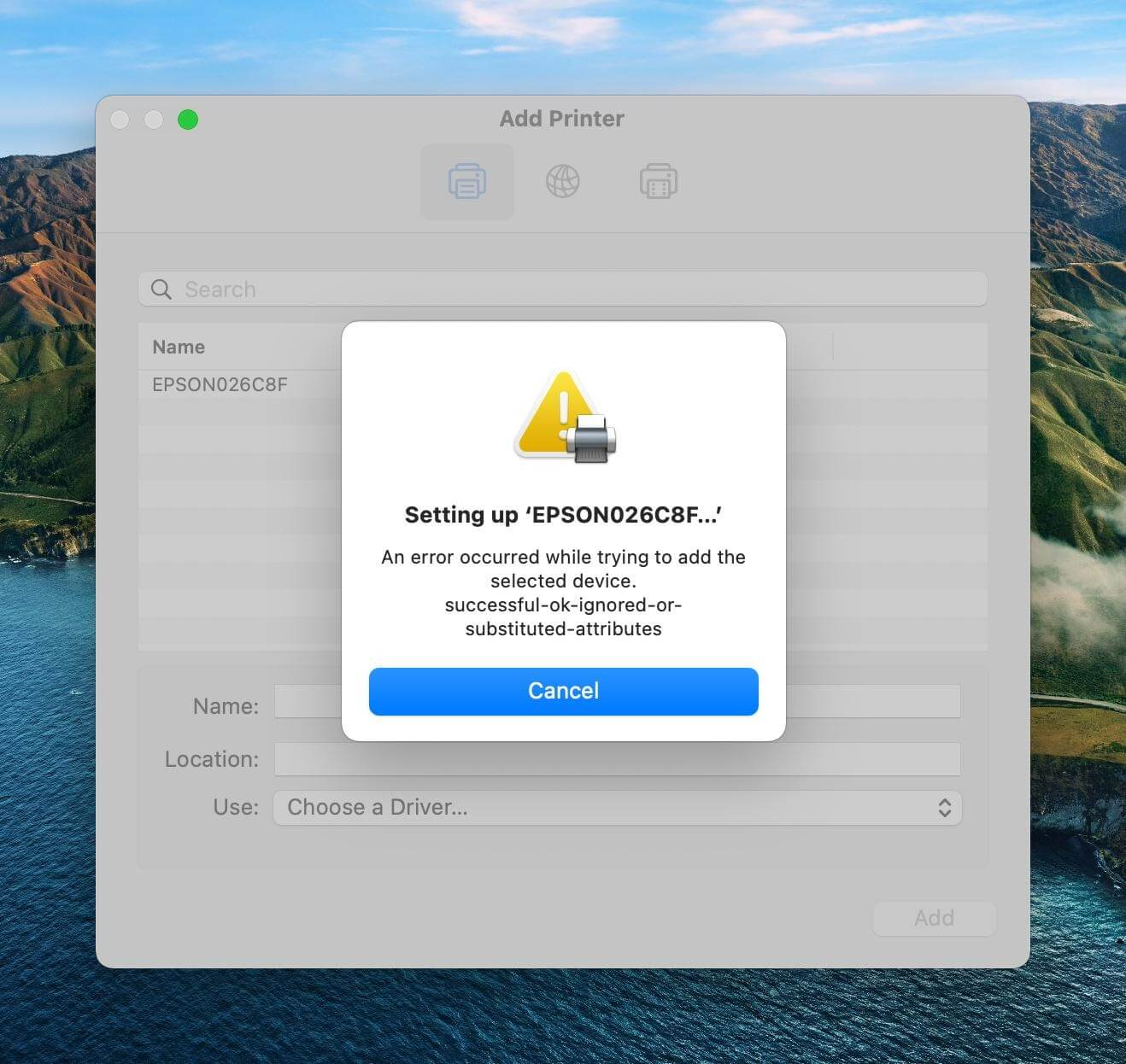 Драйвер для принтера на Макбук. Вот такая ошибка появляется у некоторых пользователей после обновления до macOS 14.4. Изображение: apple.stackexchange.com. Фото.