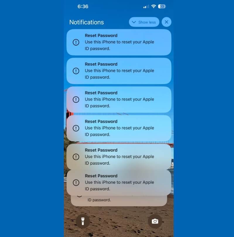 Новый способ взлома Apple ID. Некоторых пользователей завалило вот такими уведомлениями. Изображение: krebsonsecurity.com. Фото.
