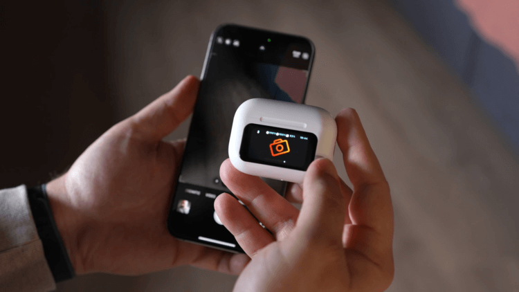 AirPods Pro с сенсорным экраном. С помощью этой копии AirPods Pro можно даже делать фотографии с Айфона. AirPods Pro с сенсорным экраном. С помощью этой копии AirPods Pro можно даже делать фотографии с Айфона. Фото.