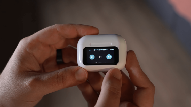 Реплика наушников AirPods Pro 2. Громкость можно отрегулировать прямо с кейса. Реплика наушников AirPods Pro 2. Громкость можно отрегулировать прямо с кейса. Фото.