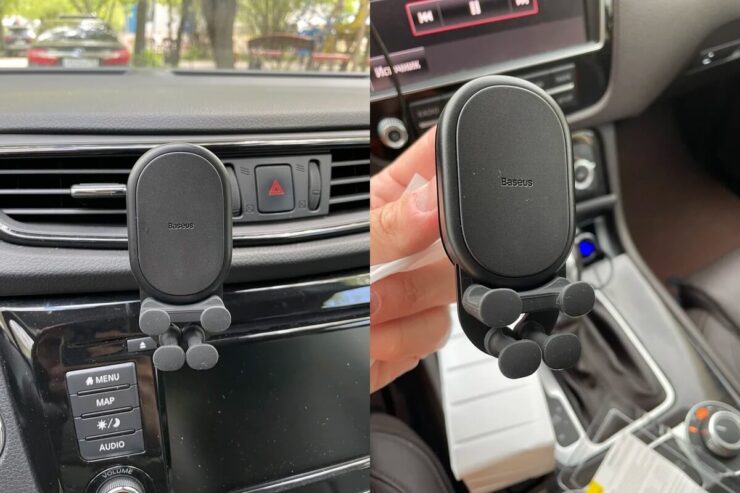 Держатель для телефона в машину. С таким держателем можно не переживать, что смартфон улетит на пол. Держатель для телефона в машину. С таким держателем можно не переживать, что смартфон улетит на пол. Фото.