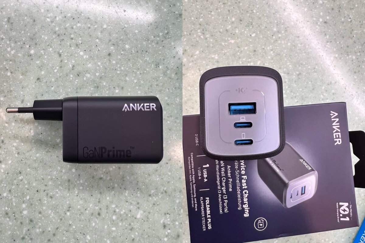 Зарядка Type-C для Макбук Про 14. Зарядка у Anker получилась очень компактная. Фото.