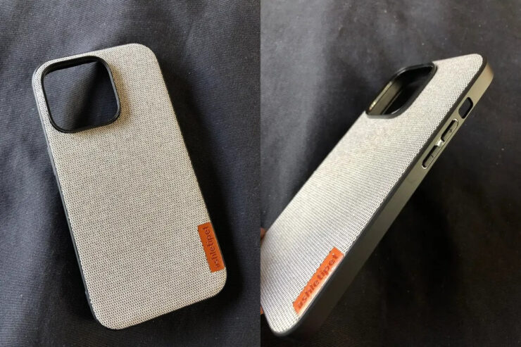 Тканевые чехлы на Айфон. Можно выбрать вариант из темно-серой ткани. Тканевые чехлы на Айфон. Можно выбрать вариант из темно-серой ткани. Фото.