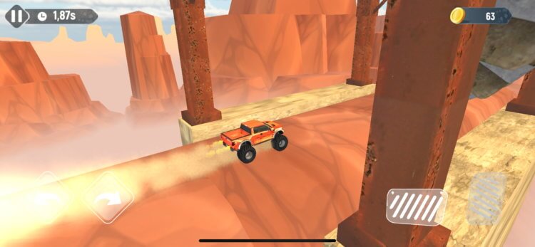 ‎Hill Racing — интересная игра на Айфон. В игре придется как следует побалансировать автомобилем. Фото.