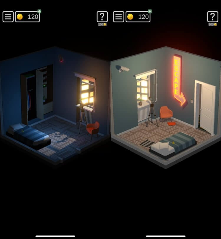 50 Tiny Room Escape — игра выйти из комнаты. Придумайте, как открыть дверь, чтобы выйти из комнаты. Фото.
