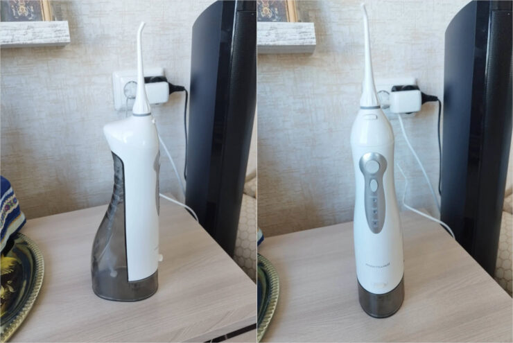 Недорогой ирригатор с насадками. Ирригатор эффективно очистит межзубные промежутки. Недорогой ирригатор с насадками. Ирригатор эффективно очистит межзубные промежутки. Фото.