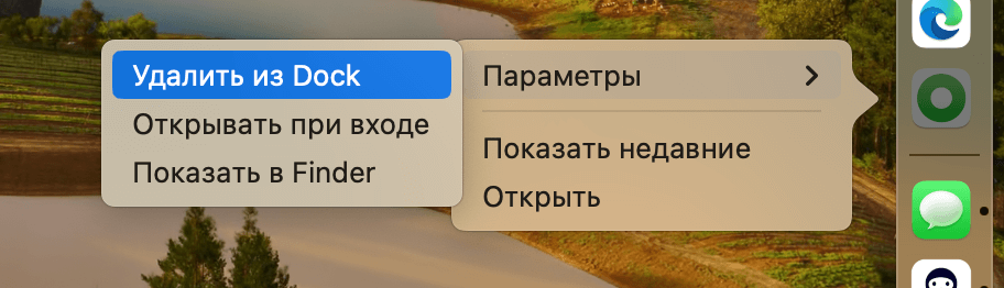 Как удалить приложение с Мака. Удалить PWA из Dock тоже очень просто. Фото.
