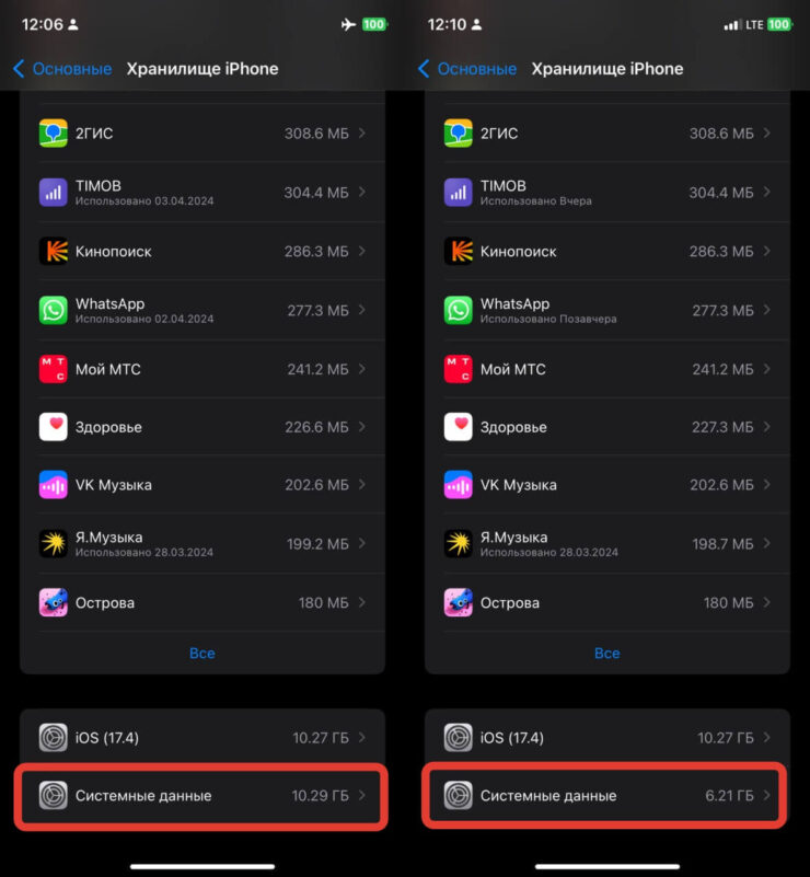 Как очистить системные данные на Айфоне. Вот такой результат мы получили на одном смартфоне. Фото.