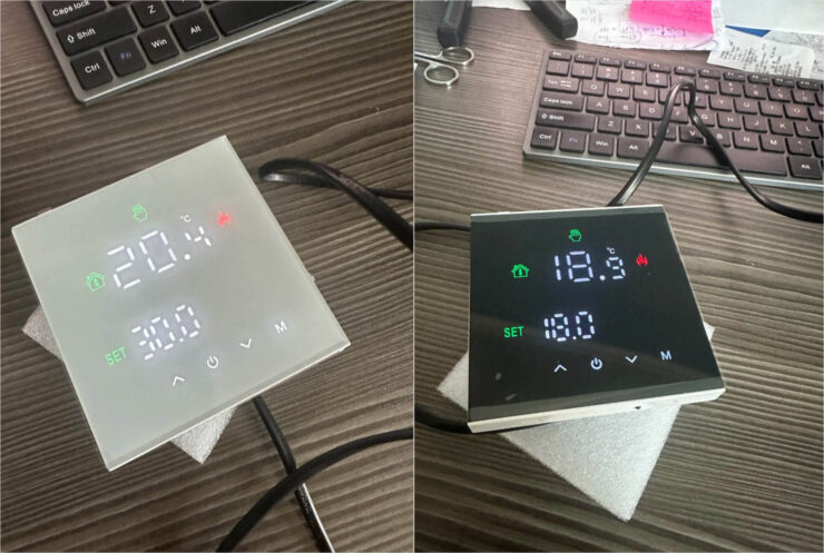 Терморегулятор теплого пола с Wi-Fi. В продаже есть версии в белом и черном исполнении. Терморегулятор теплого пола с Wi-Fi. В продаже есть версии в белом и черном исполнении. Фото.