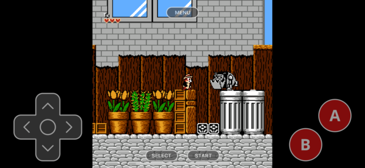 Чип и Дейл игра на Денди. Железных псов легко можно победить, бросив в них яблоко. Фото.