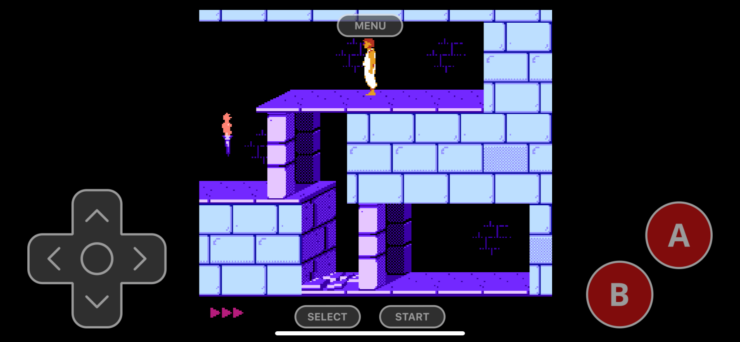 Принц Персии — ретро-игра на телефон. Правильный путь к концу уровня еще необходимо найти. Фото.