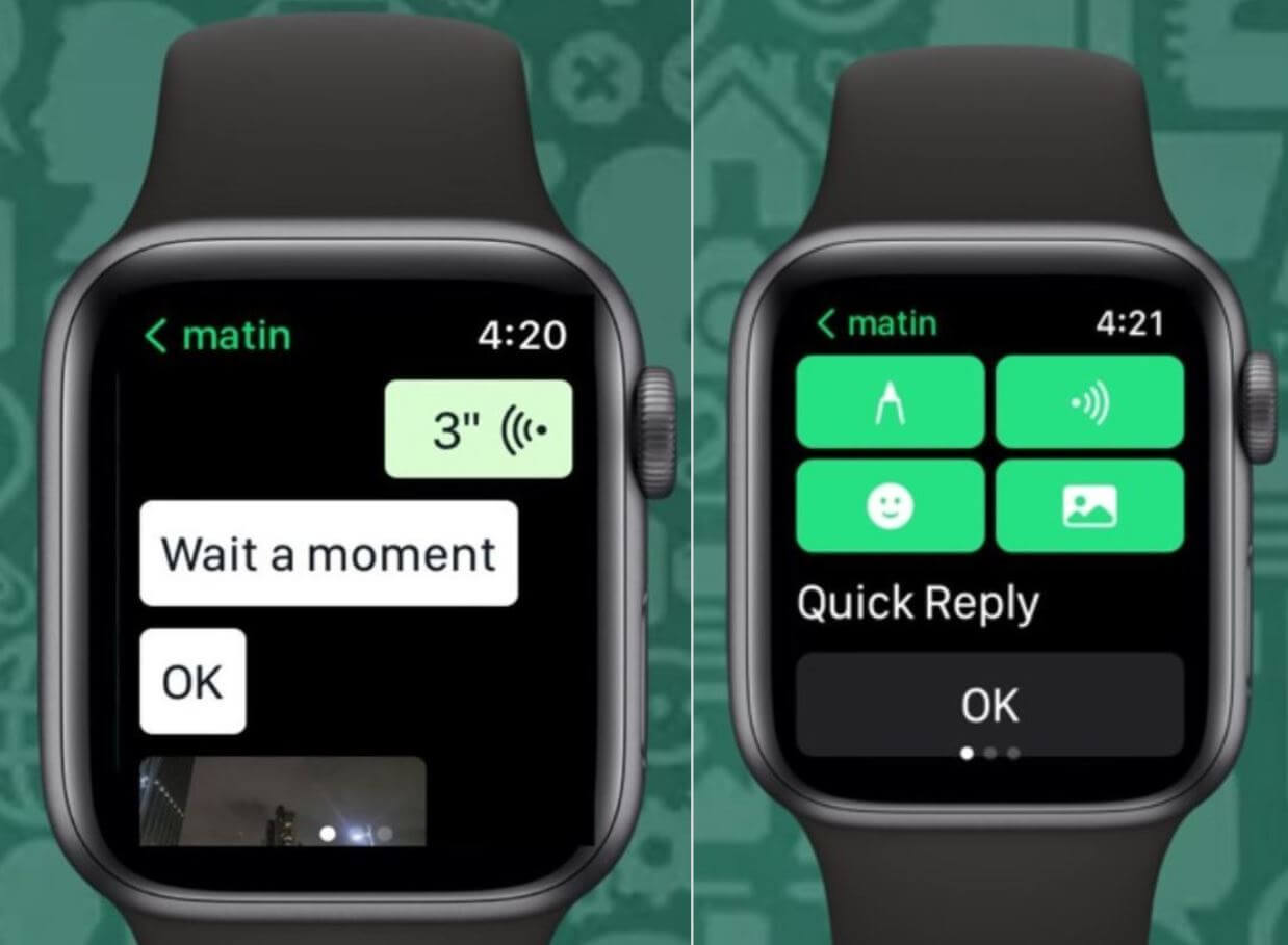 Ватсап для Apple Watch. Шикарная альтернатива Ватсапу для Apple Watch, за которую не жалко заплатить немного денег. Фото.