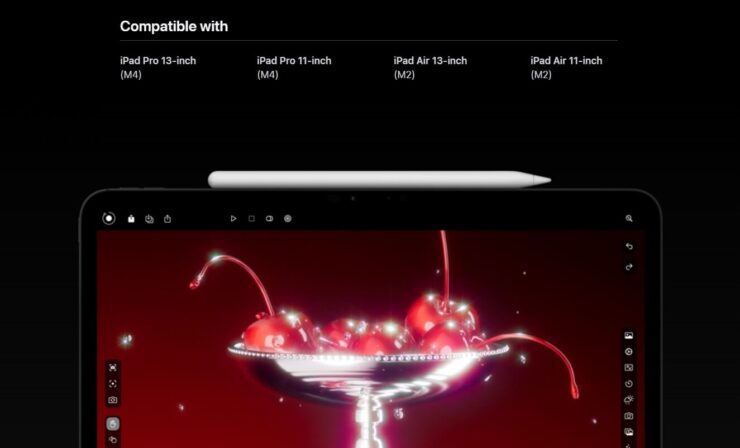 Совместимость Apple Pencil Pro. Список поддерживаемых устройств не изобилует большим количеством моделей. Фото.