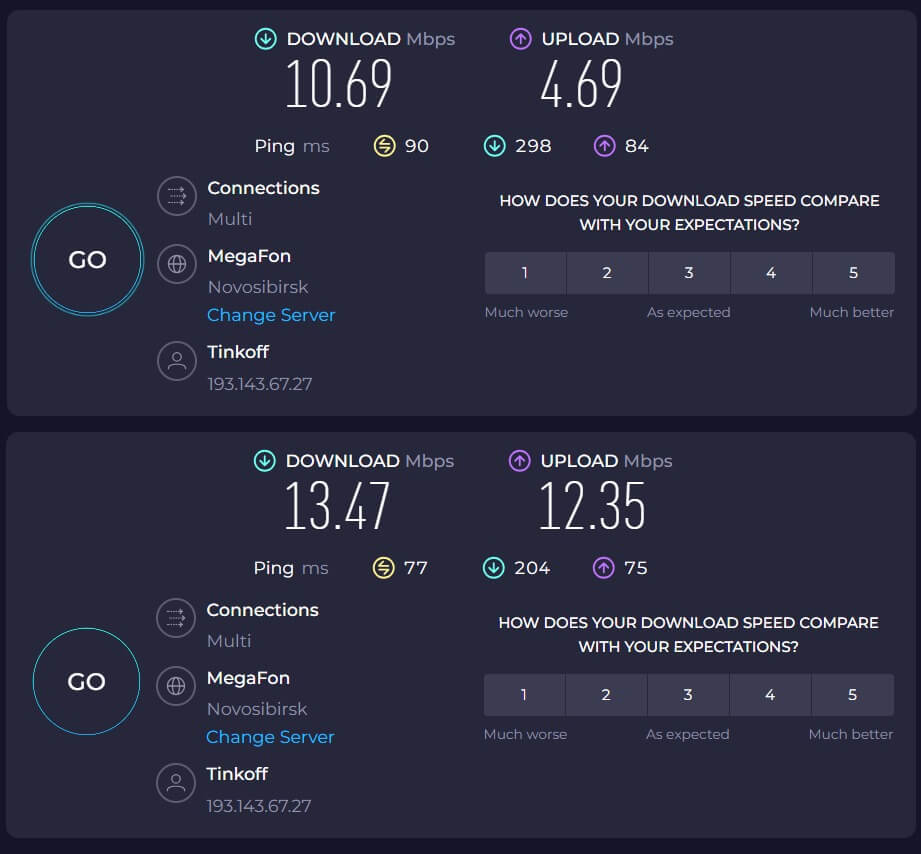 Как раздать интернет через провод на Айфоне. Скорость интернета по проводу на нижнем скриншоте. Фото.