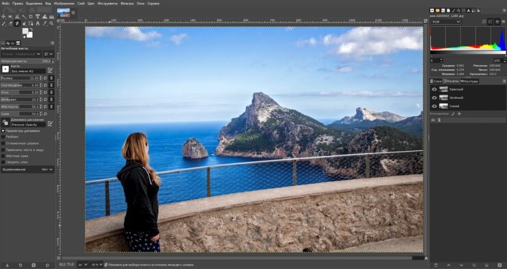 Лучшие фоторедакторы на Mac. GIMP предлагает широкий спектр инструментов для редактирования. Фото.