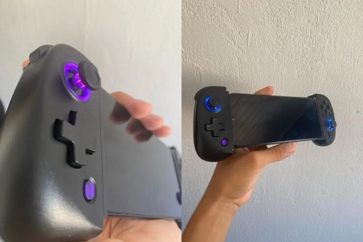 Геймпад для телефона с держателем. Можно зажать смартфон между двумя частями геймпада. Получится, будто у вас Nintendo Switch. Изображение: aliexpress.ru. Геймпад для телефона с держателем. Можно зажать смартфон между двумя частями геймпада. Получится, будто у вас Nintendo Switch. Изображение: aliexpress.ru. Фото.