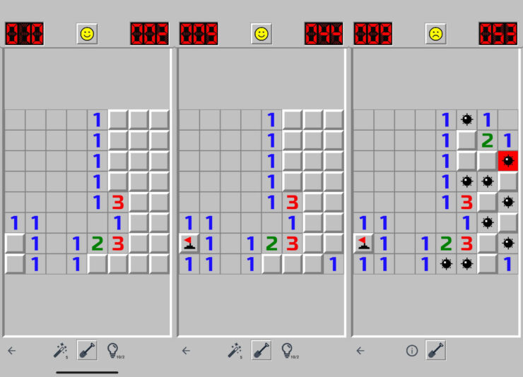 Сапер — бесплатная игра на Айфон. Просчитывайте, где находятся мины, и сможете пройти уровень. Сапер — бесплатная игра на Айфон. Просчитывайте, где находятся мины, и сможете пройти уровень. Фото.