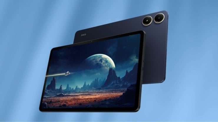 Хороший планшет на Андроиде. Выбирайте POCO Pad в интересном синем цвете. Смотрится круто. Изображение: unbox.ph. Фото.