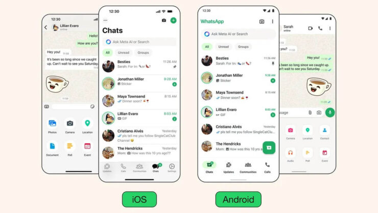 Настройки в Ватсапе на Айфоне. Теперь версии для iOS и Android стали похожи друг на друга, что значительно упрощает переход между системами. Изображение: techradar.com. Фото.