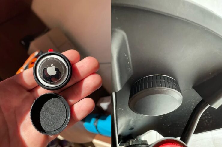 Держатель для AirTag. Небольшой держатель для AirTag крепится под сиденье велосипеда. Держатель для AirTag. Небольшой держатель для AirTag крепится под сиденье велосипеда. Фото.