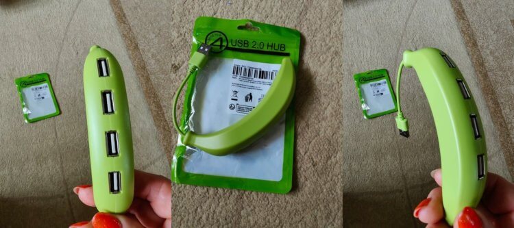 Разветвитель для USB-портов. Прикольный банан украсит ваш рабочий стол. Разветвитель для USB-портов. Прикольный банан украсит ваш рабочий стол. Фото.