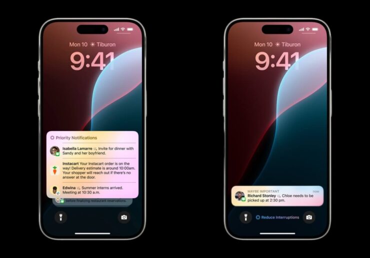 Как пользоваться Apple Intelligence. Apple Intelligence сортирует уведомления по степени важности. Фото.
