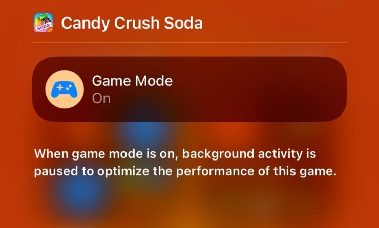 Айфон разряжается после обновления. Вы можете увидеть, что игровой режим активирован в Пункте управления. Изображение: idownloadblog.com. Фото.