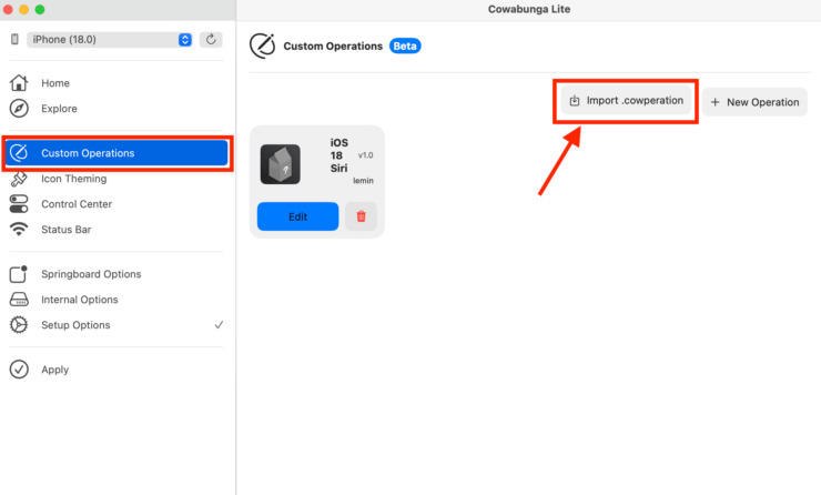 Как отключить “Найти iPhone”. Добавьте готовую операцию в приложение. Фото.