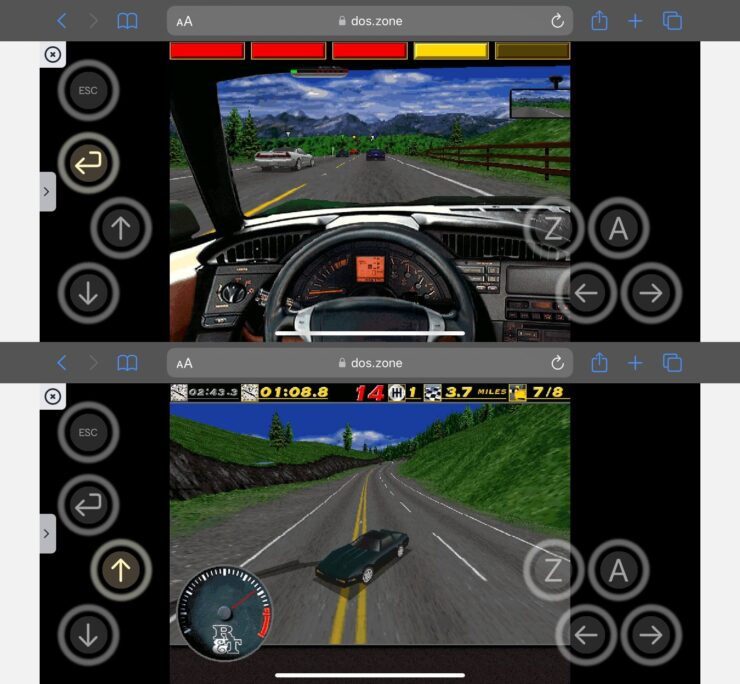 DOS-игры на iPhone. Можно даже погонять в Need for Speed. DOS-игры на iPhone. Можно даже погонять в Need for Speed. Фото.