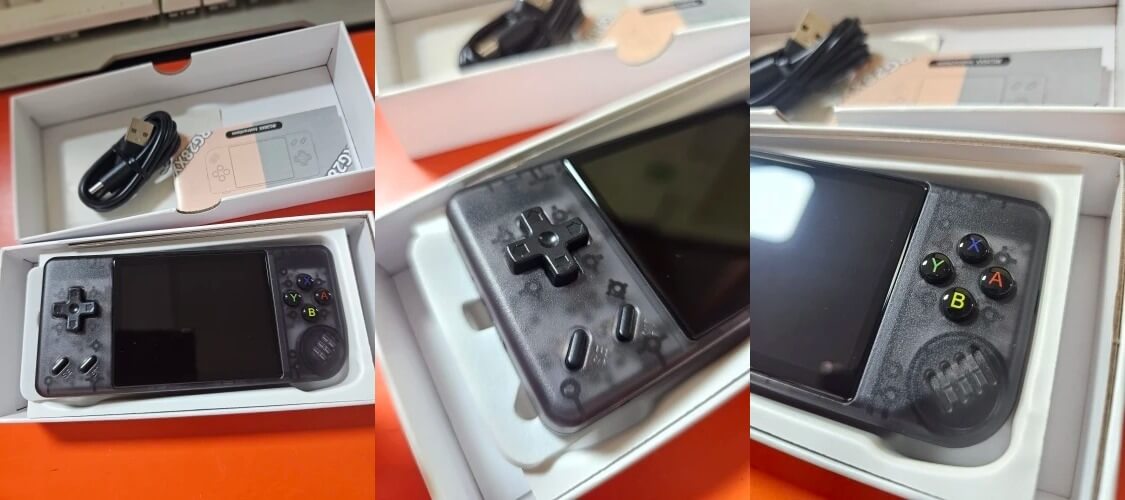Anbernic RG28XX — игровая ретро-консоль. С прозрачным корпусом выглядит консоль очень стильно. Фото.