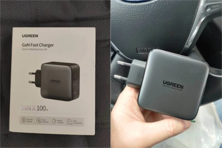 Быстрая зарядка Ugreen на 100 Вт. Этим блоком питания можно зарядить сразу несколько устройств. Быстрая зарядка Ugreen на 100 Вт. Этим блоком питания можно зарядить сразу несколько устройств. Фото.