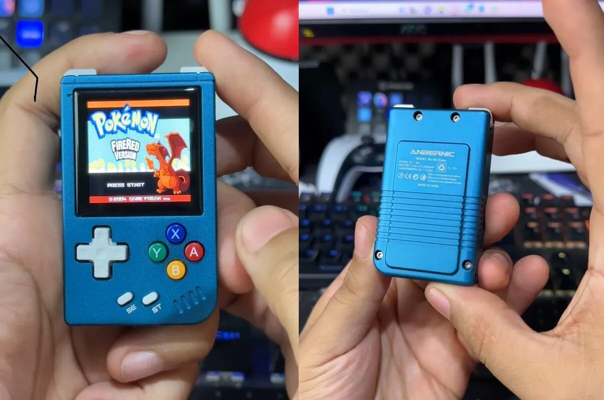 Портативная игровая консоль. Консоль реально портативная. Фото.