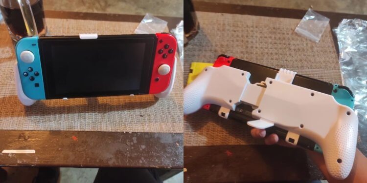 Удобный чехол для Nintendo Switch. Этот держатель меняет делает гейминг намного удобнее. Удобный чехол для Nintendo Switch. Этот держатель меняет делает гейминг намного удобнее. Фото.