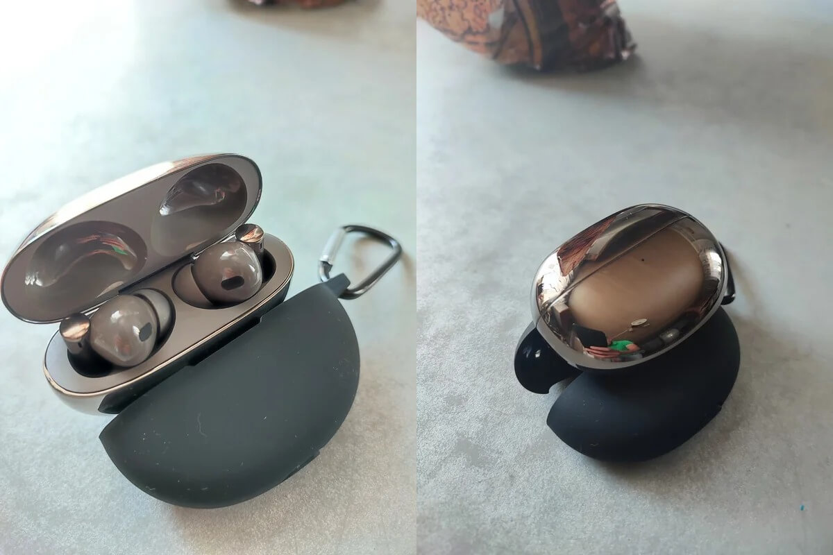 Беспроводные наушники с шумоподавлением. Наушники выглядят стильно. Фото.