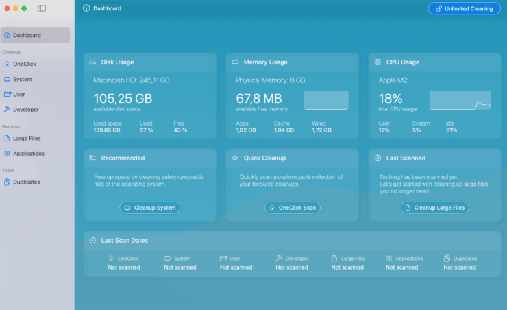 Disc Diag — очистка компьютера от мусора. В этом приложении вы можете увидеть всю важную информацию про компьютер. Фото.