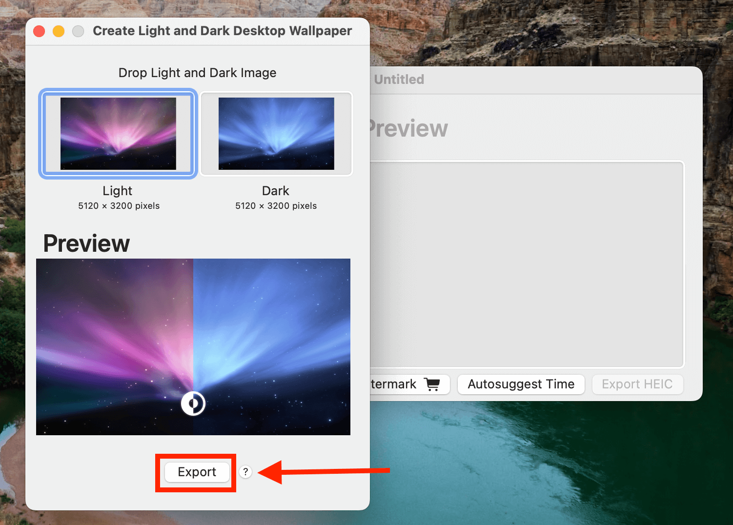 Обои для темной и светлой темы. Экспортируйте их в файл. Фото.