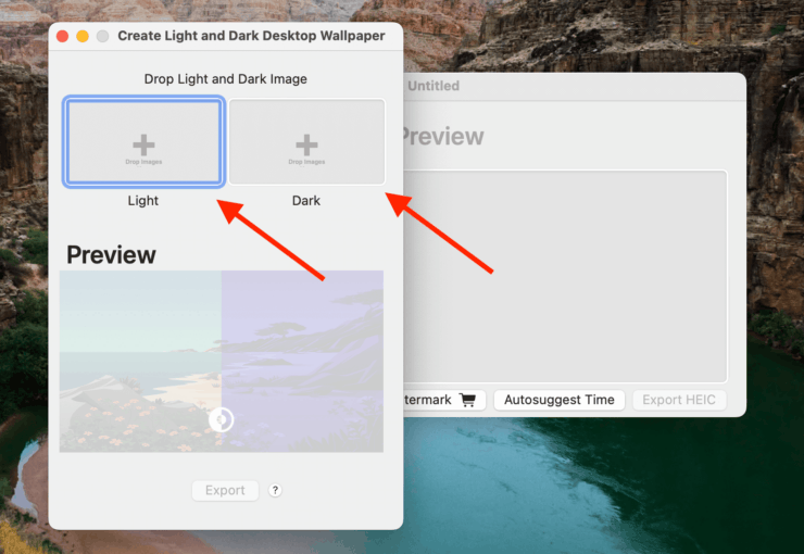 Обои для темной и светлой темы. Перетяните в эти окна обои для темной и светлой темы. Фото.