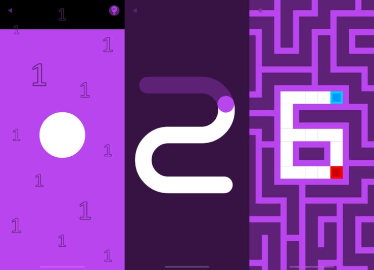 purple — бесплатная игра головоломка. Решайте головоломки и проходите в следующий раунд.. Фото.