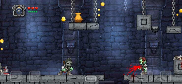 Magic Rampage — бесплатная игра про зомби. Можно кидаться в зомби ножами издалека. Фото.