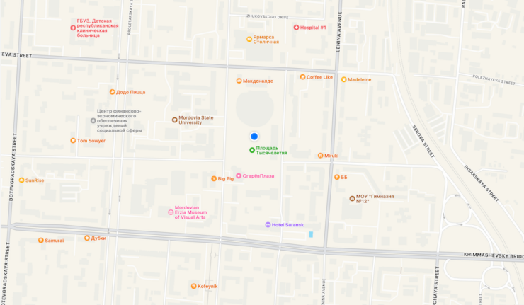 Как запустить Apple Maps в вебе. Ну откуда в России Макдональдс?. Фото.