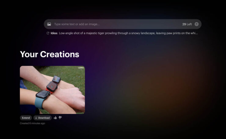 Что такое Luma Dream Machine. У вас будет лимит в 20 или 30 бесплатных генераций в сутки. Фото.