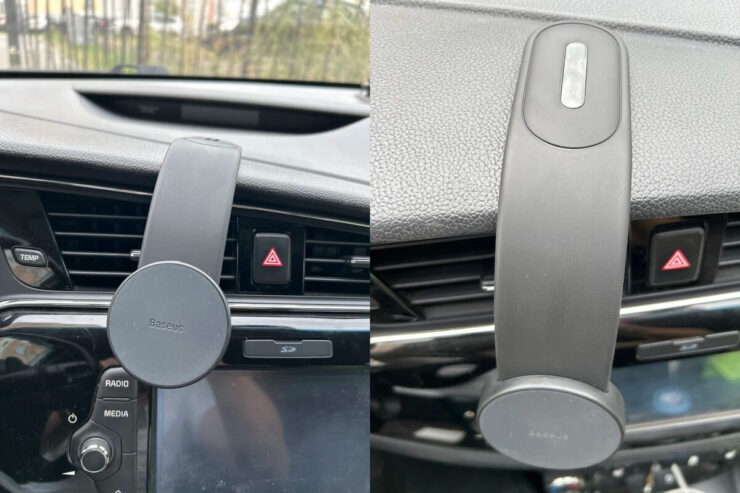 Автомобильный держатель для телефона. С такого держателя Айфон точно не свалится. Автомобильный держатель для телефона. С такого держателя Айфон точно не свалится. Фото.