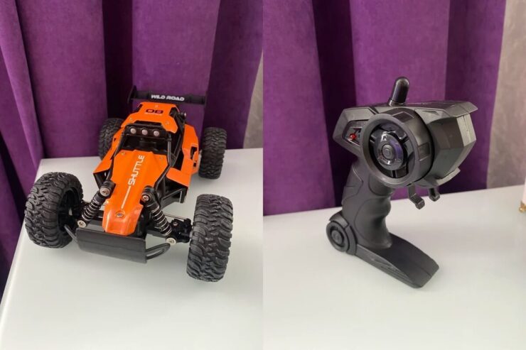 Машинка на радиоуправлении. Оранжевая машинка смотрится максимально стильно. Машинка на радиоуправлении. Оранжевая машинка смотрится максимально стильно. Фото.