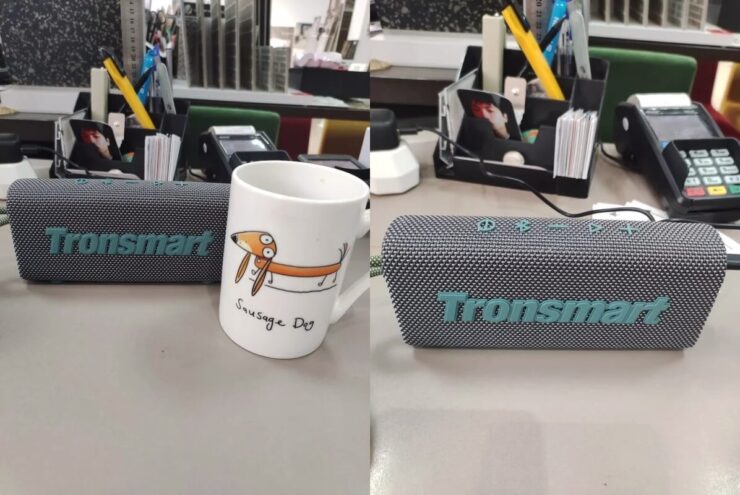 Портативная беспроводная колонка. Выглядит колонка очень стильно. Фото.